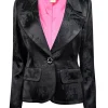 Yves Saint Laurent - Black Floral Satin Brocade Blazer Sz 6