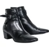 Yves Saint Laurent - Black Leather Ankle Strap Boots Sz 8.5