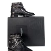 Yves Saint Laurent - Black Leather "Ranger" Short Studded Ankle Boot Sz 7