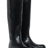 Yves Saint Laurent - Black Sequin Rubber Boots Sz 7