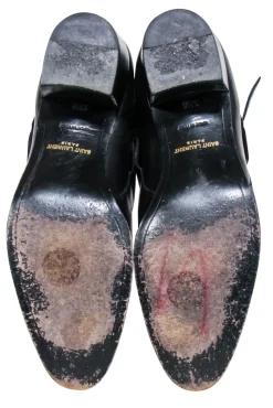 Yves Saint Laurent - Black Leather Ankle Strap Boots Sz 8.5