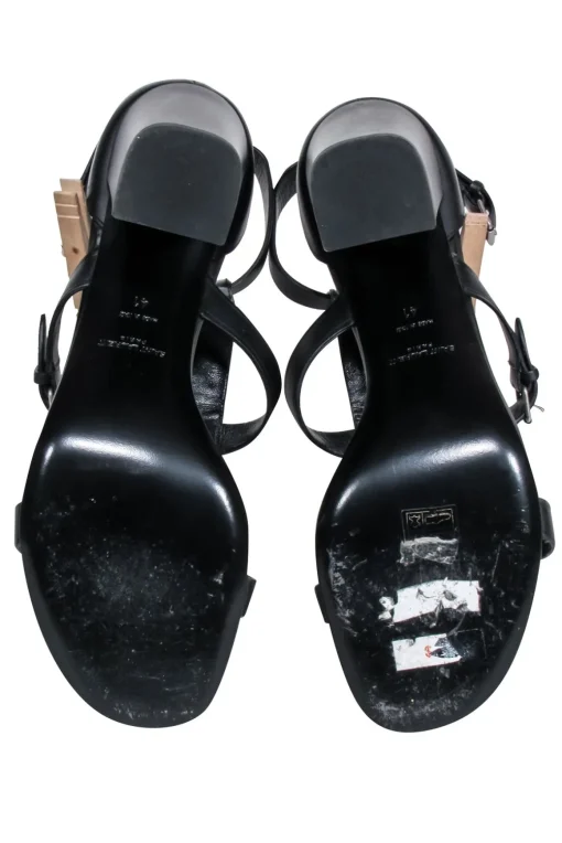 Yves Saint Laurent - Black Studded Front Strappy Pumps Sz 11