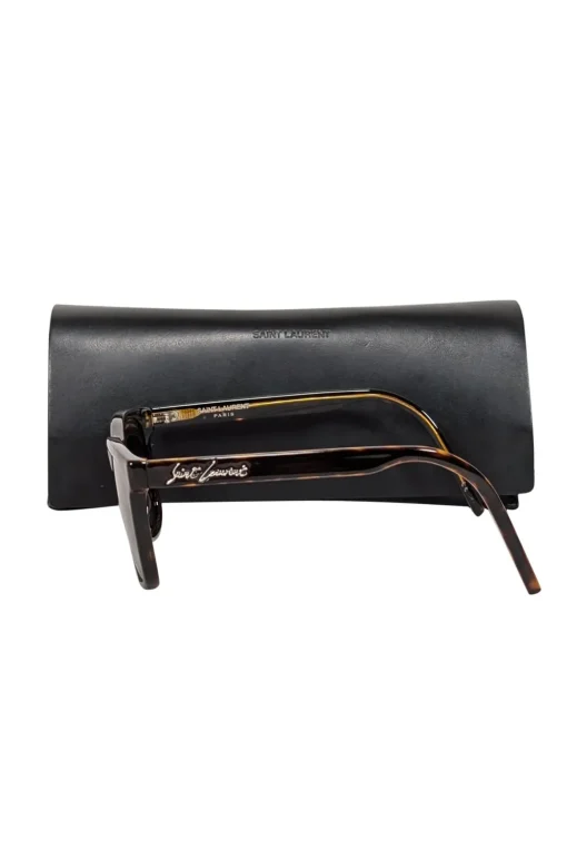 Yves Saint Laurent - Brown Tortoise Square Sunglasses