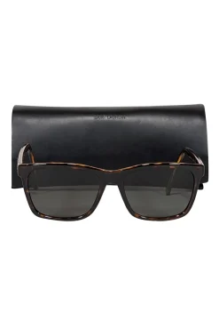 Yves Saint Laurent - Brown Tortoise Square Sunglasses