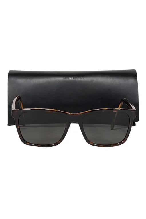 Yves Saint Laurent - Brown Tortoise Square Sunglasses