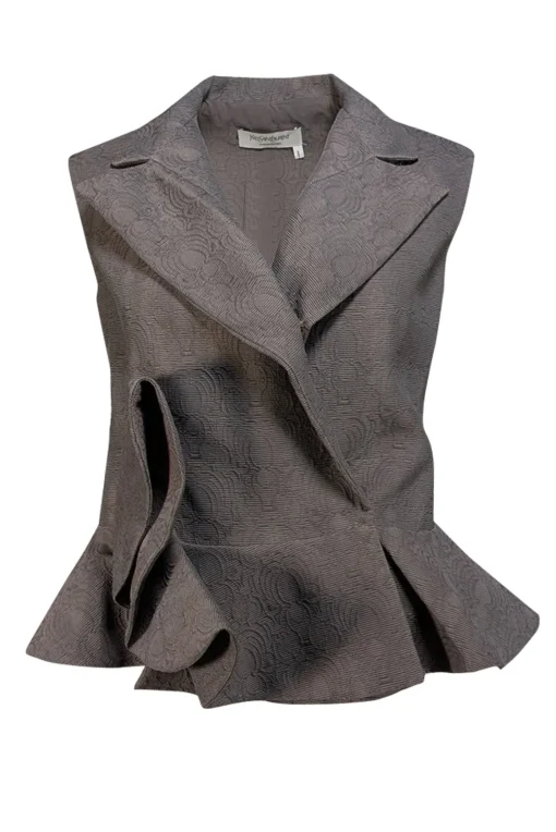Yves Saint Laurent - grey Jacquard Suit Vest Sz 6