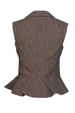 Yves Saint Laurent - grey Jacquard Suit Vest Sz 6