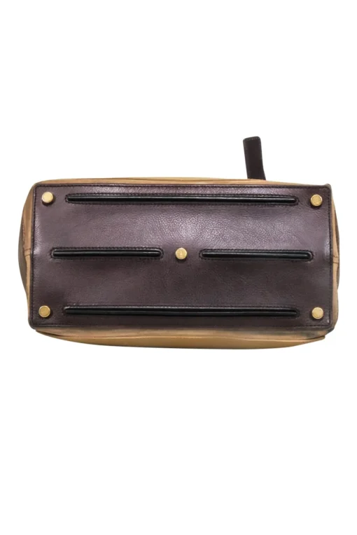 Yves Saint Laurent - Mustard Yellow & Brown Leather Muse Satchel Bag
