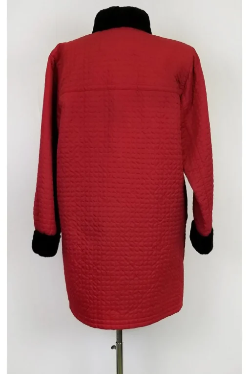 Yves Saint Laurent - Red Nutria Fur Trench Coat Sz 8