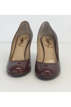 Yves Saint Laurent - Taupe Patent Leather Heels Sz 5.5