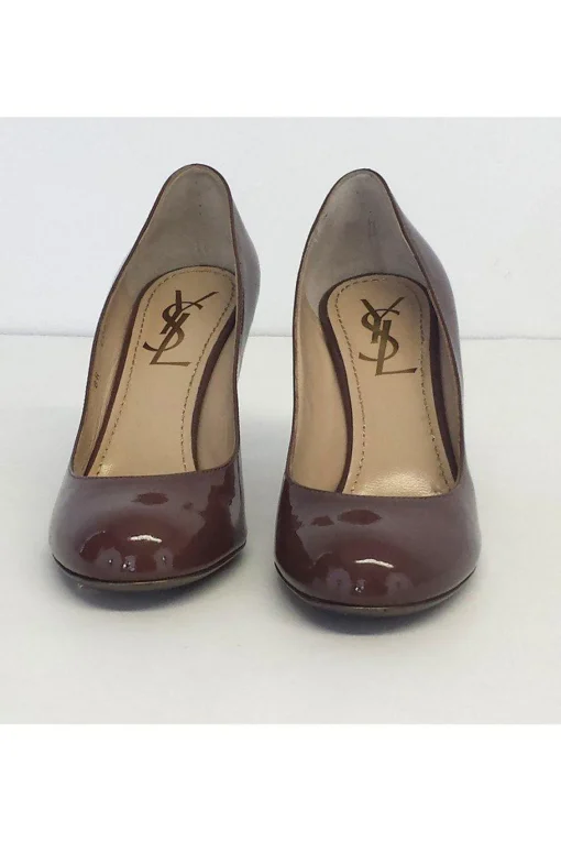 Yves Saint Laurent - Taupe Patent Leather Heels Sz 5.5