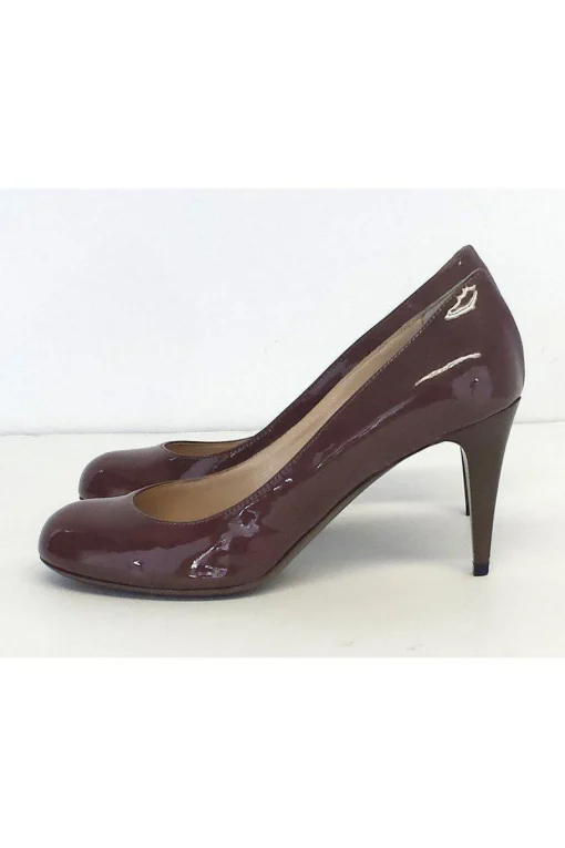 Yves Saint Laurent - Taupe Patent Leather Heels Sz 5.5