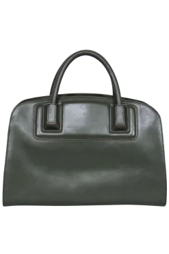 Zac Posen - Olive Green Smooth Leather Multi-Compartment Satchel
