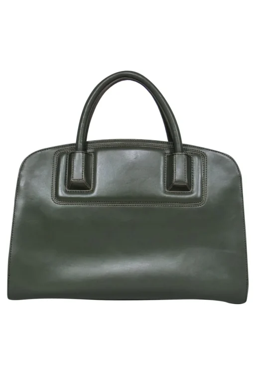 Zac Posen - Olive Green Smooth Leather Multi-Compartment Satchel