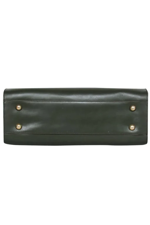 Zac Posen - Olive Green Smooth Leather Multi-Compartment Satchel
