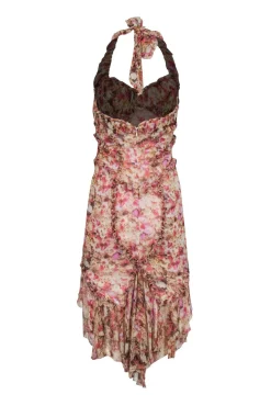 Zac Posen - Pink Floral Silk Halter Dress Sz 6