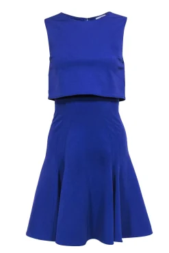 ZAC Zac Posen - Purple Sleeveless Fit & Flare Dress w/ Layered Top Sz 4