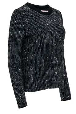 Zadig & Voltaire - Black & Rhinestone Crew Neck Sweater Sz M