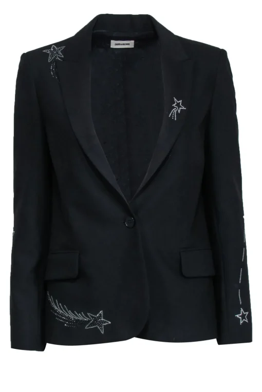 Zadig & Voltaire - Black Blazer w/ Shooting Star Detail Sz S