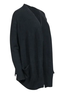 Zadig & Voltaire - Black Cashemere Blend Cardigan w/ Rhinestone “Punk” Back Sz XS/S