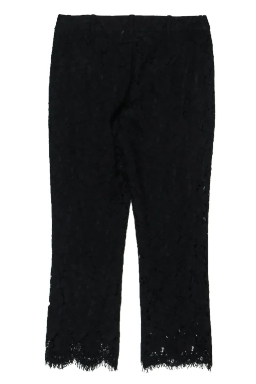 Zadig & Voltaire - Black Floral Lace Straight Leg Trousers Sz 10