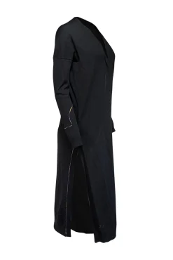 Zadig & Voltaire - Black Knit Slit Sides Open Front Cardigan Sz XS/S