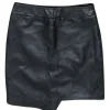 Zadig & Voltaire - Black Leather Asymmetrical Hem Skirt Sz M