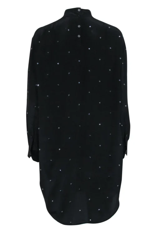 Zadig & Voltaire - Black Rhinetsone Mock Neck Shirt Dress Sz S