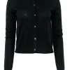 Zadig & Voltaire - Black Wool Blend Button-Up Cardigan w/ Sequin Elbow Patches Sz M