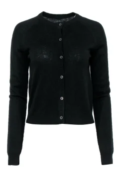 Zadig & Voltaire - Black Wool Blend Button-Up Cardigan w/ Sequin Elbow Patches Sz M