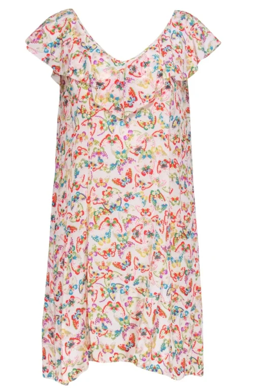 Zadig & Voltaire - Cream & Butterfly Print Sleeveless Silk Midi Dress Sz M