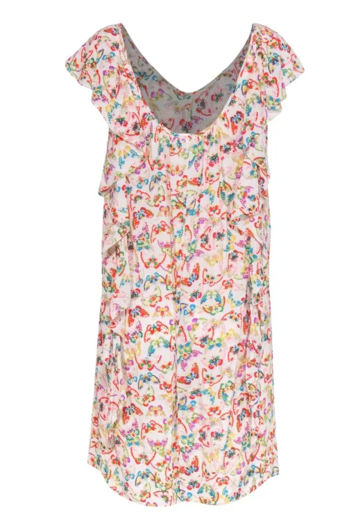 Zadig & Voltaire - Cream & Butterfly Print Sleeveless Silk Midi Dress Sz M