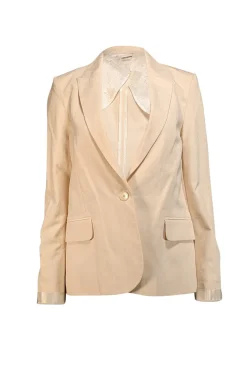 Zadig & Voltaire - Cream Cotton & Linen Blend Blazer Sz M