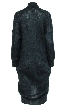 Zadig & Voltaire - Green & Black Mohair Blend Knit Duster