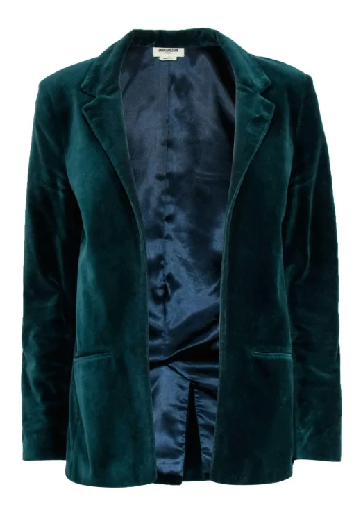 Zadig & Voltaire - Green Velour Blazer Size L Blazer