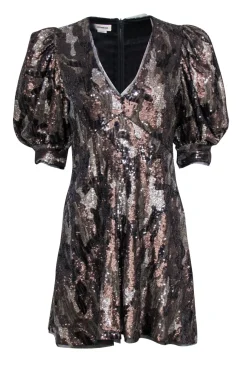 Zadig & Voltaire - Metallic Camo Sequined Mini A-Line Dress Sz M