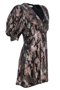 Zadig & Voltaire - Metallic Camo Sequined Mini A-Line Dress Sz M