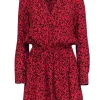 Zadig & Voltaire - Red & Black Floral Print "Rinka" Mini Dres Sz S