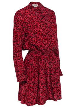 Zadig & Voltaire - Red & Black Floral Print "Rinka" Mini Dres Sz S