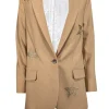 Zadig & Voltaire - Tan Blazer w/ Gold Rhinestone Hearts Sz M