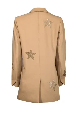 Zadig & Voltaire - Tan Blazer w/ Gold Rhinestone Hearts Sz M