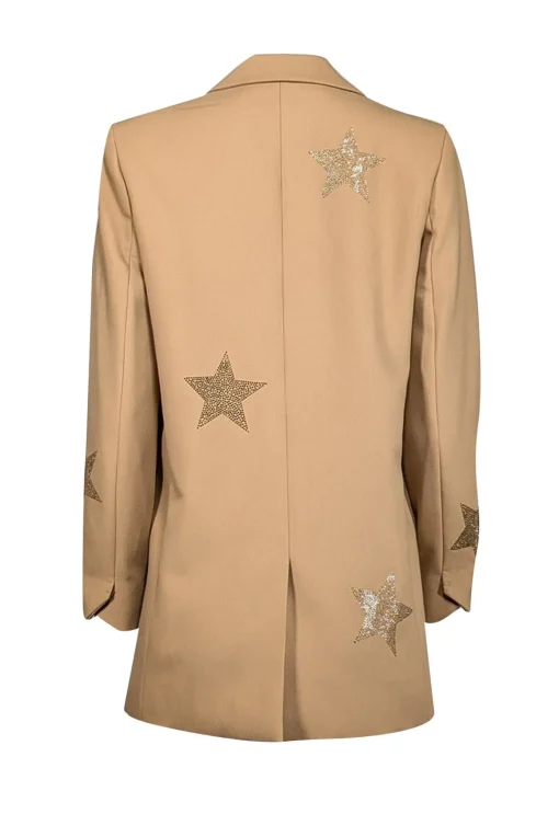 Zadig & Voltaire - Tan Blazer w/ Gold Rhinestone Hearts Sz M