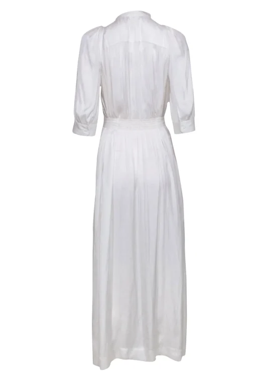 Zadig & Voltaire - White Satin Crop Sleeve Dress Sz S