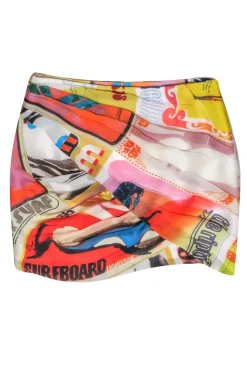 Zimmerman - Multi Colored Graphic Silk Mini Skirt Sz 6