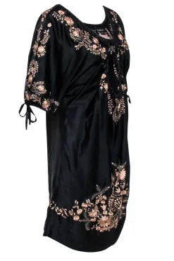 Zimmermann - Black Embroidered Oversized Shift Dress Sz 10