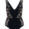 Zimmermann - Black One Piece Embroidered Bodysuit/Swimsuit Sz 4