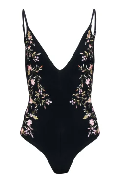 Zimmermann - Black One Piece Embroidered Bodysuit/Swimsuit Sz 4