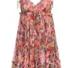 Zimmermann -  Mauve Floral Print Sleeveless Dress Sz 6