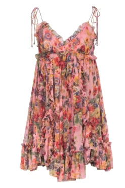 Zimmermann -  Mauve Floral Print Sleeveless Dress Sz 6