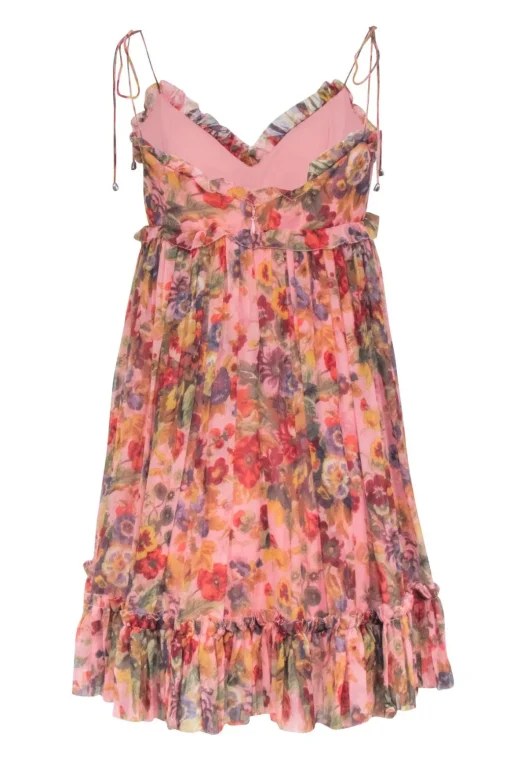 Zimmermann -  Mauve Floral Print Sleeveless Dress Sz 6
